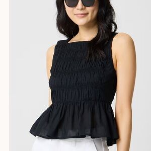 J Crew Smocked Peplum Black NWT size 20 Holiday Chic!